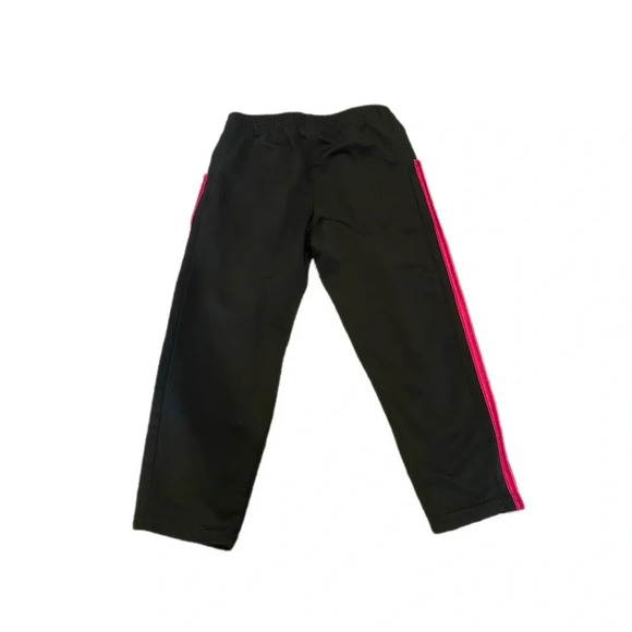 Adidas Girls 3t Black and Hot Pink Stripe Athletic Pants/ Sweatpants - Picture 3 of 4